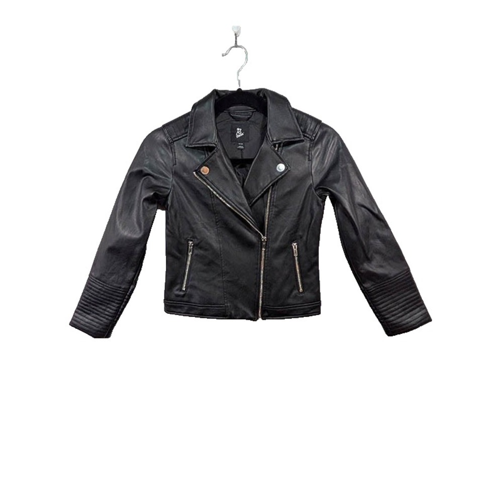 Art Class Moto Jacket Faux Leather M 7/8 Black Grunge Punk Grease Costume